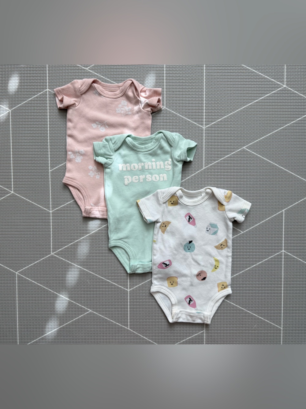 Huggies|Baby girl organic coffon Pastel Bodysuit bundle—Fruit novelty print•••NB